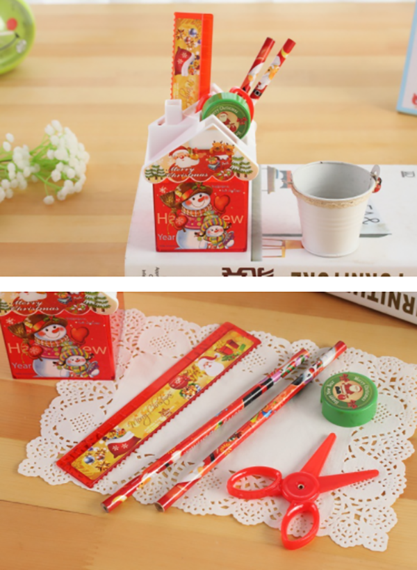 韓版房子聖誕文具5件套裝 8030