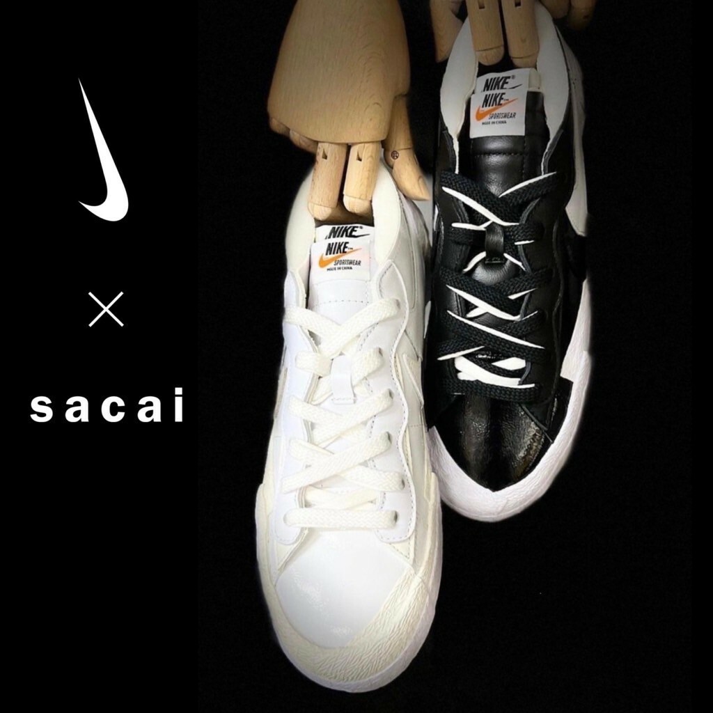 Sacai x Nike BLAZER LOW 聯名限定黑白白灰解構鞋