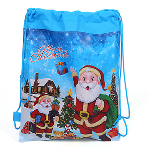 聖誕老人雙面無紡布束口抽繩袋 D216