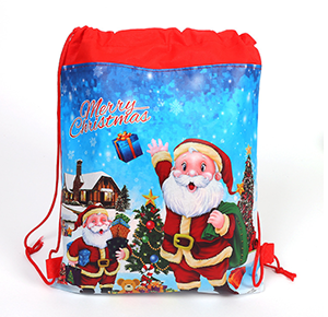 聖誕老人雙面無紡布束口抽繩袋 D216