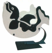 Black White Whale Spring Rocker