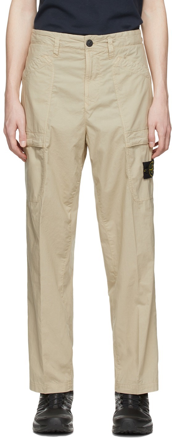 STONE ISLAND Beige Cotton Cargo Pants