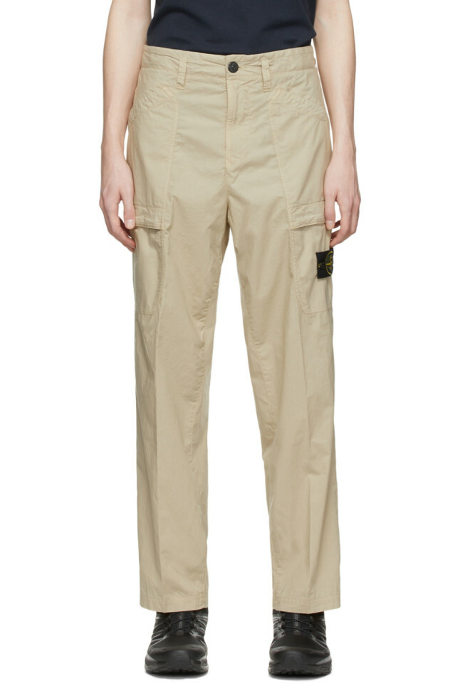 STONE ISLAND Beige Cotton Cargo Pants