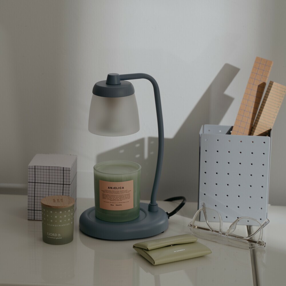 直角玻璃款 (迷霧藍) 融蠟燈 香氛蠟燭暖燈 - HOOOME