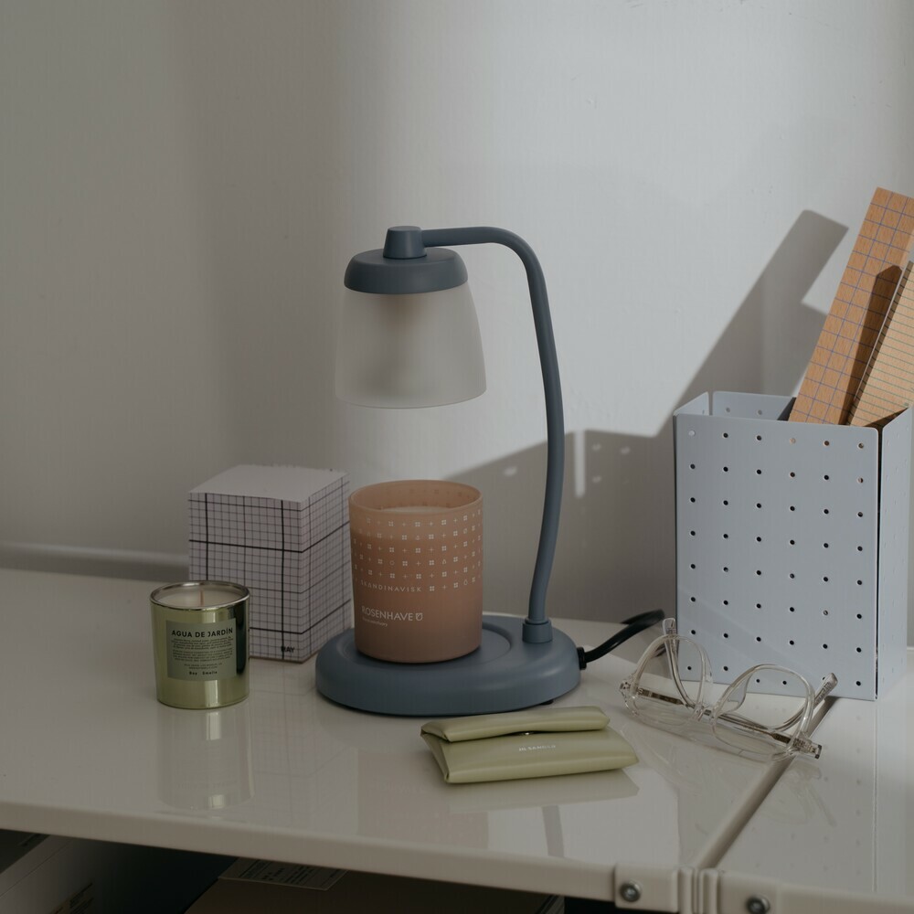 直角玻璃款 (迷霧藍) 融蠟燈 香氛蠟燭暖燈 - HOOOME