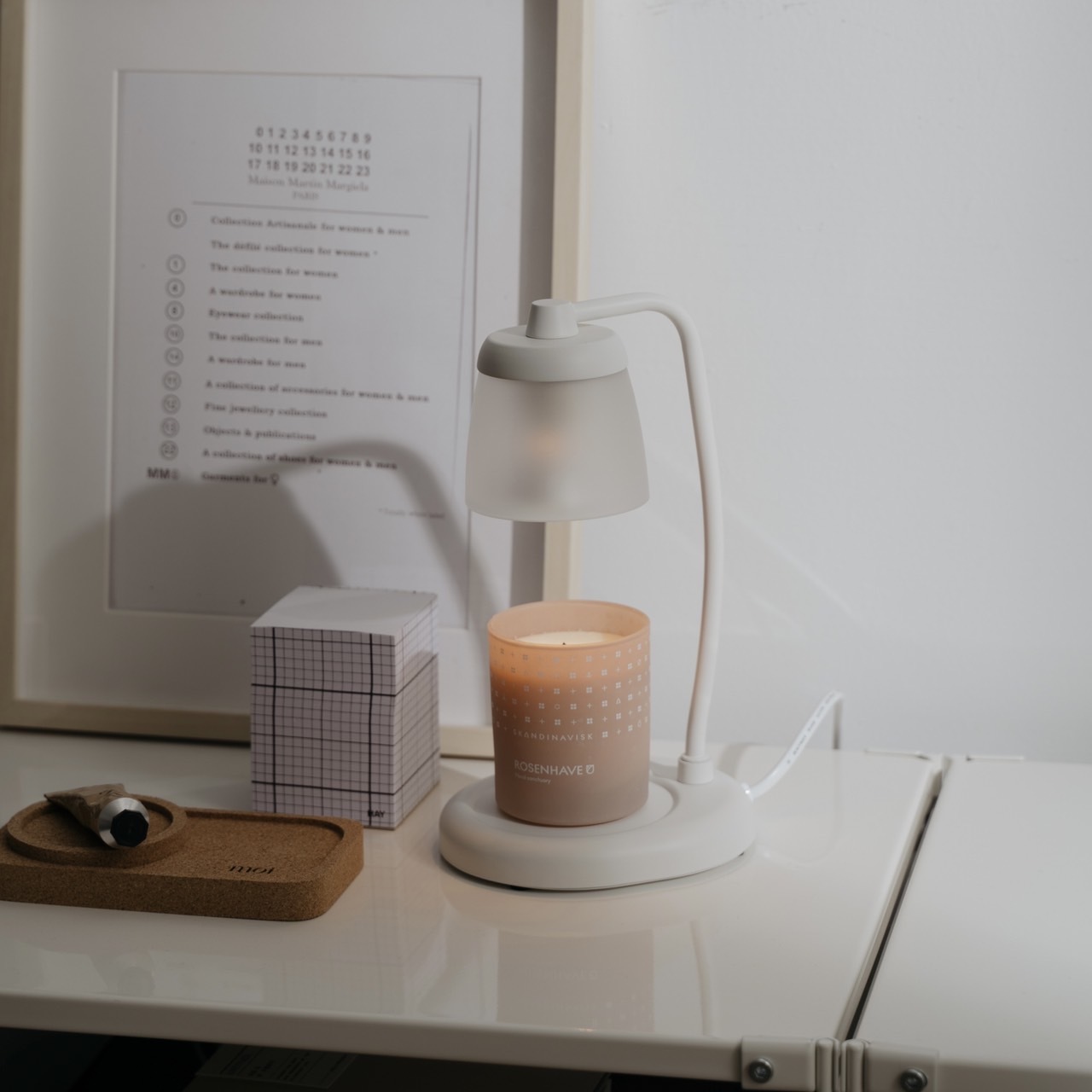 直角玻璃款 (白色) 融蠟燈 香氛蠟燭暖燈 - HOOOME