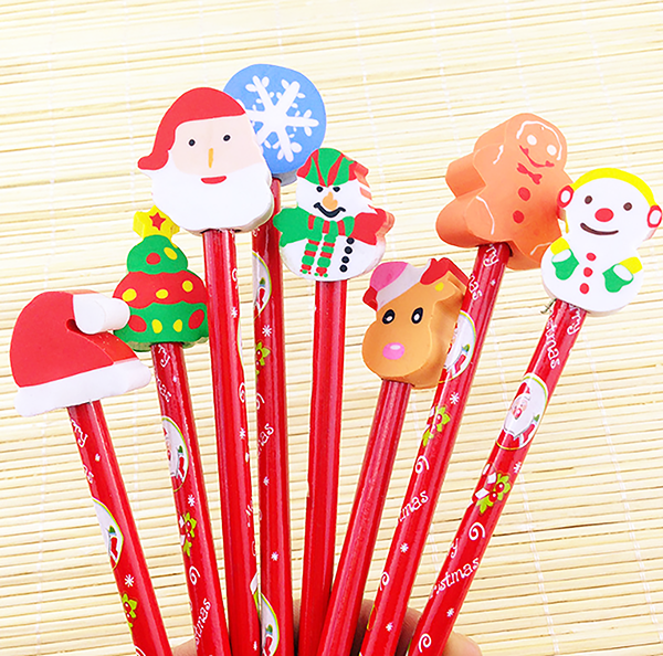 聖誕公仔擦膠頭鉛筆 7111