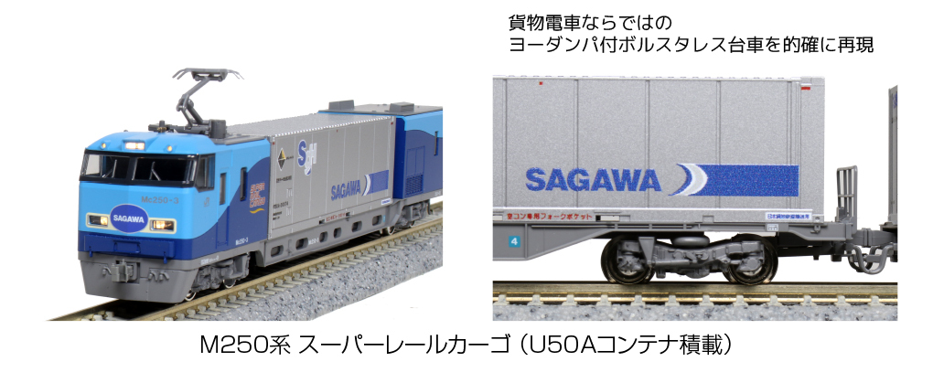 Kato 10-1721 N Scale Series M250 Super Rail Cargo (with U50A Container) Basic Set (4 Cars)