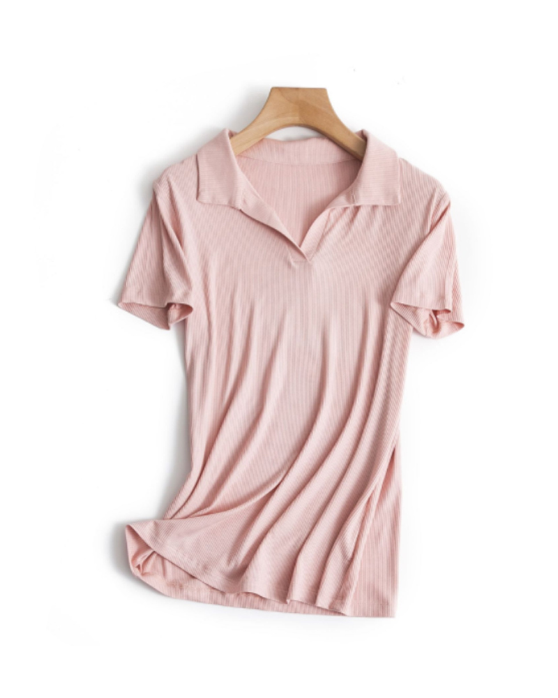 綠L【零碼出清不退換】開襟翻領羅紋柔棉上衣