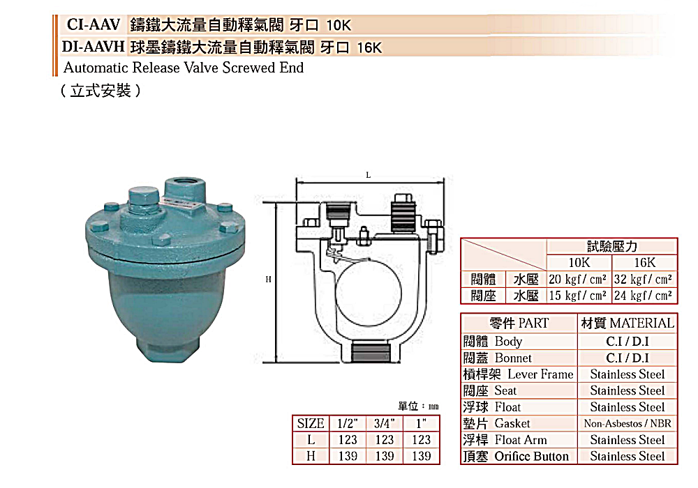 鑄鐵-大流量釋氣閥