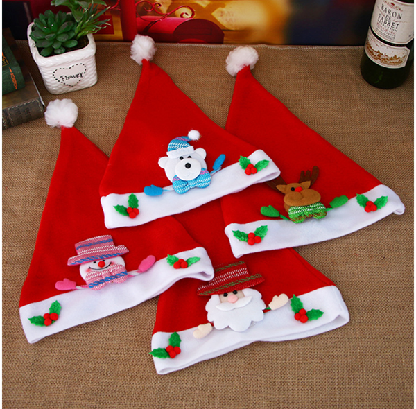 聖誕貼花卡通帽 B313