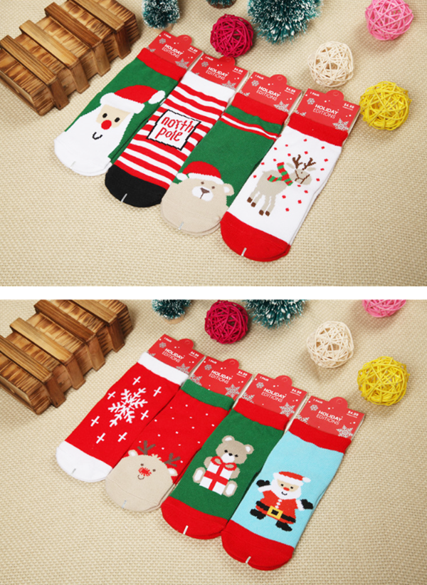 全棉聖誕主題兒童襪子 C215