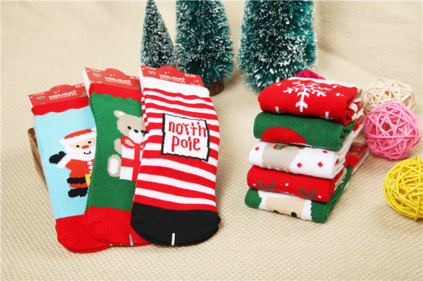 全棉聖誕主題兒童襪子 C215