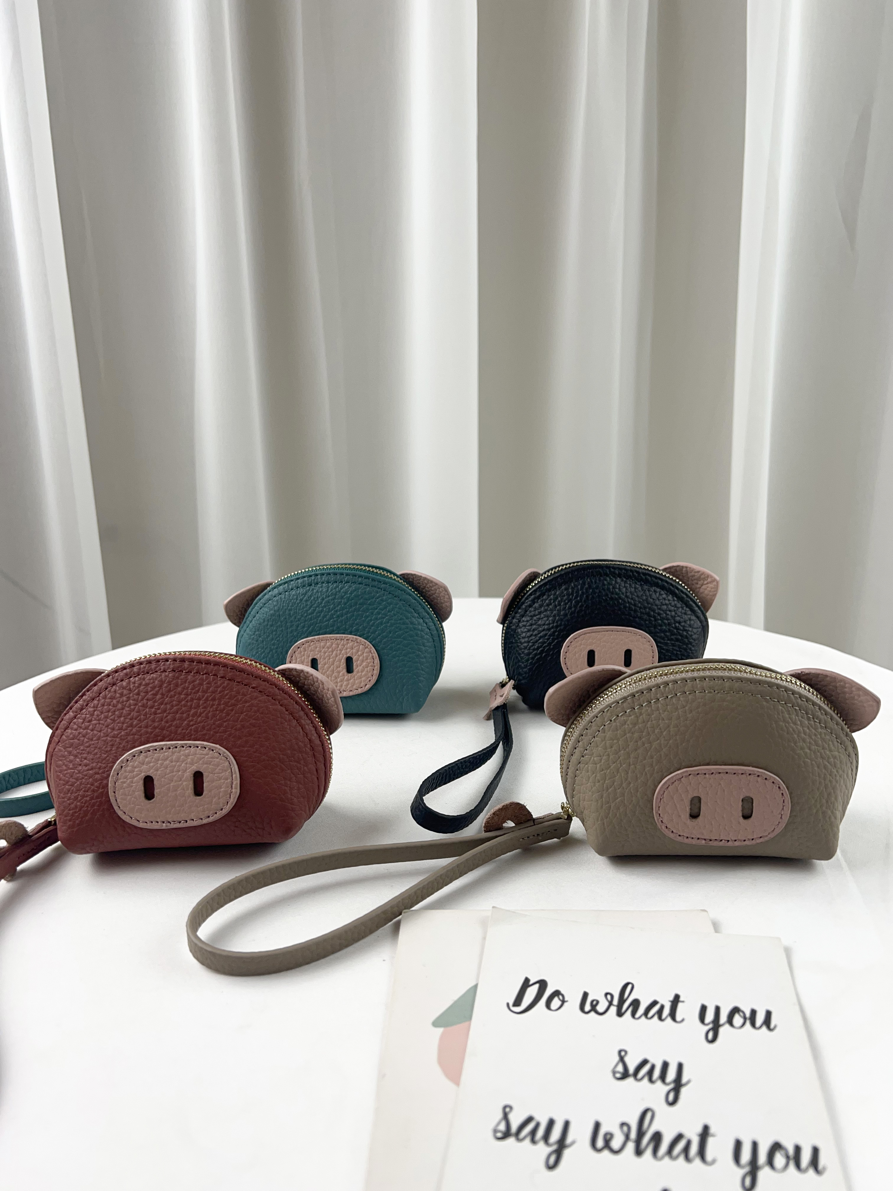 韓國小豬真皮零錢包 #2209