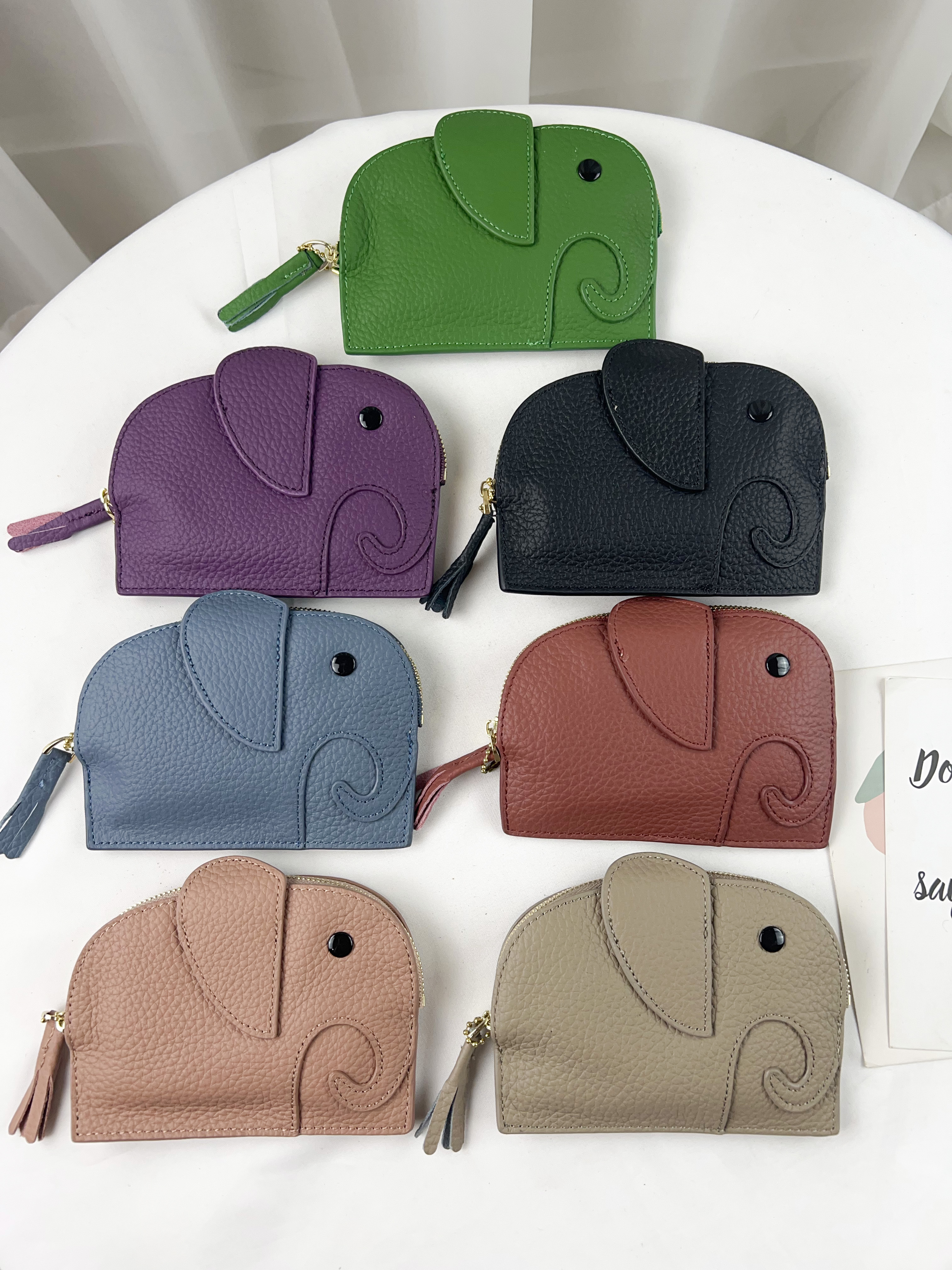 韓國大象真皮牛皮零錢包 #2161