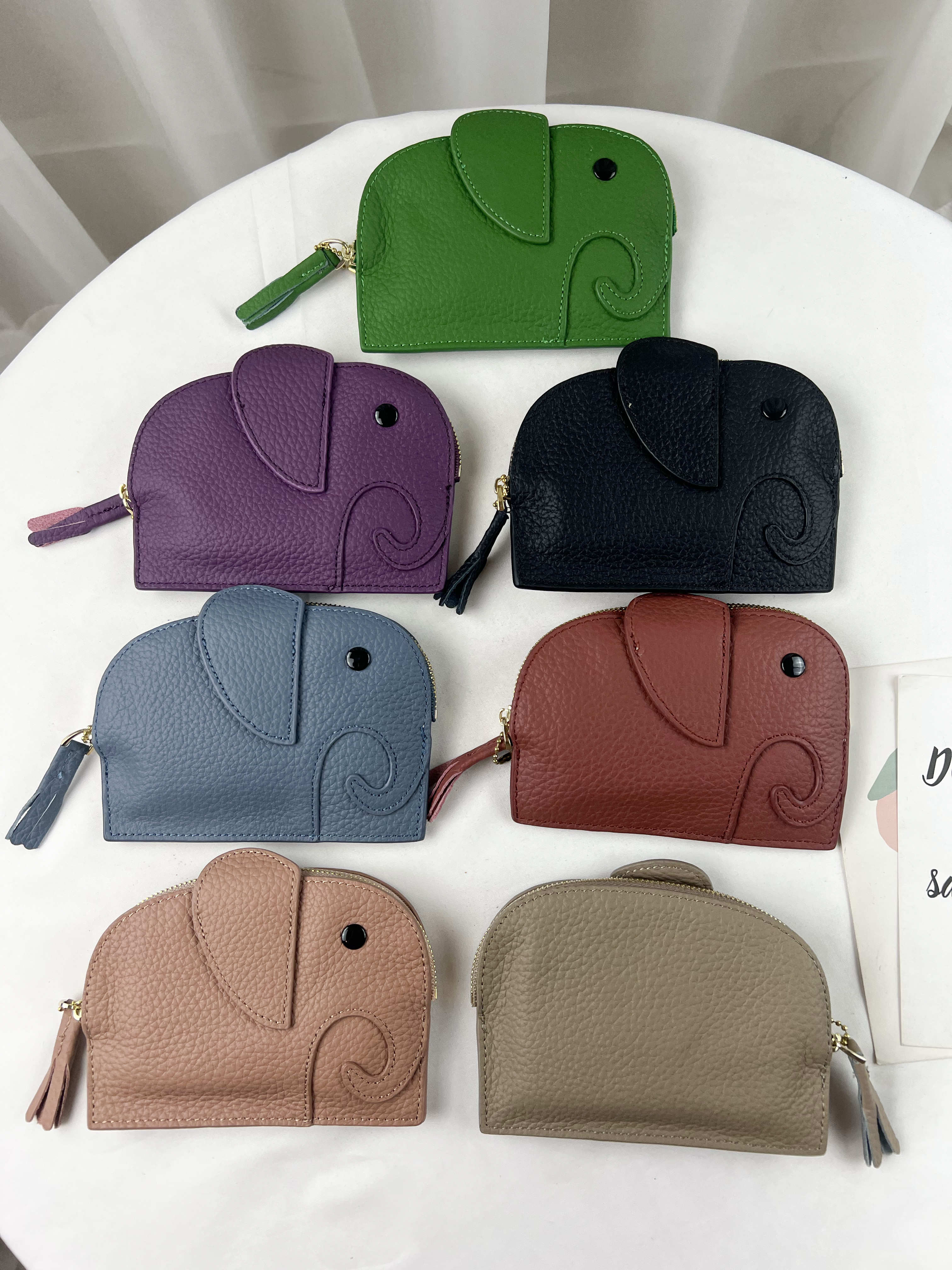 韓國大象真皮牛皮零錢包 #2161