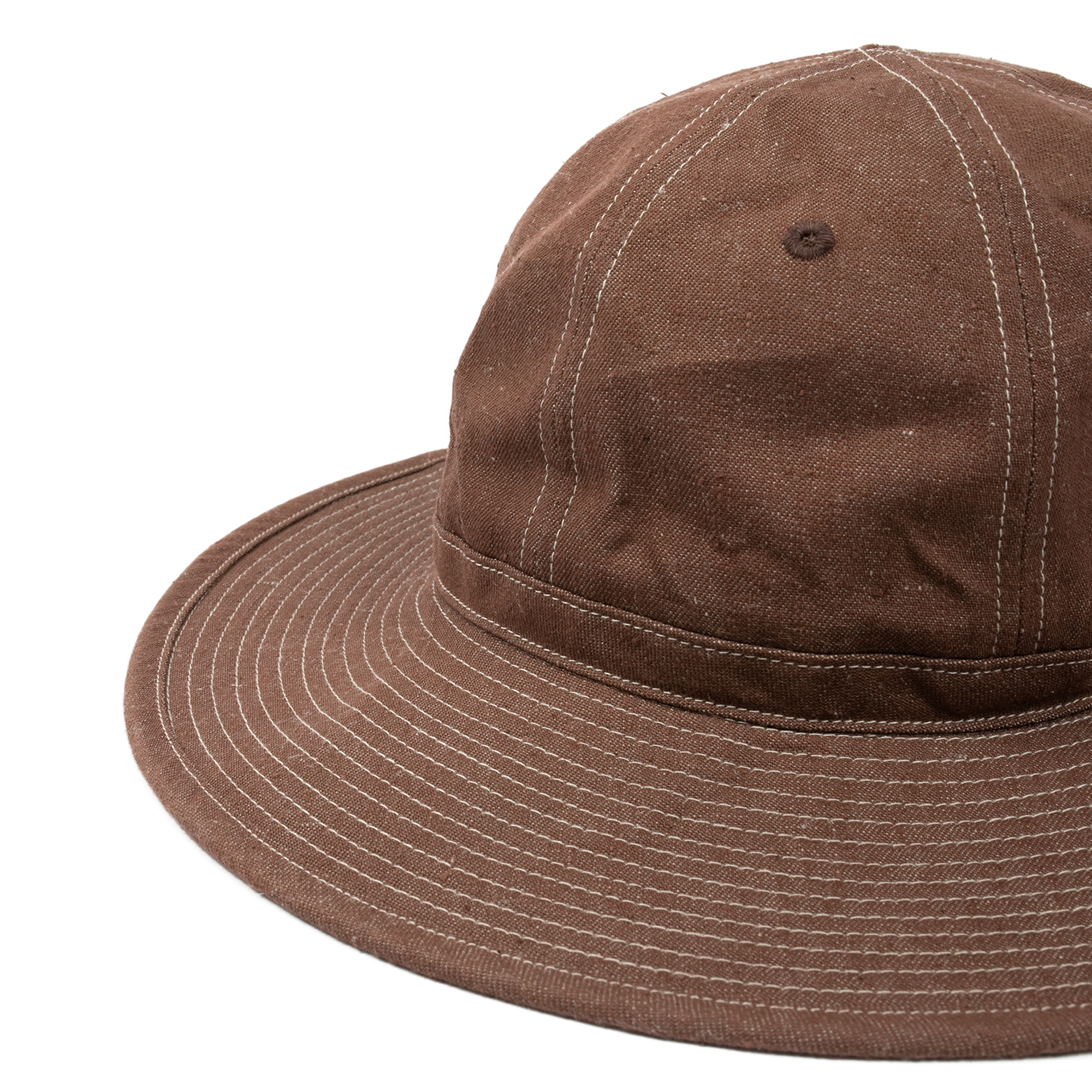 Nigel Cabourn - Deck Hat / Cotton Linen Denim (Brown)