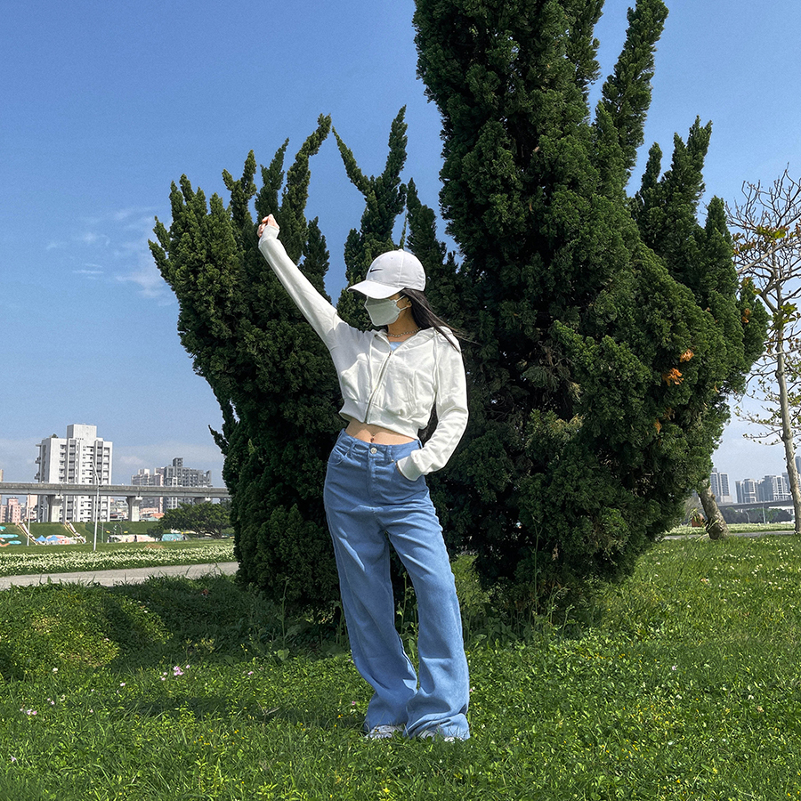 燈芯絨寬鬆直筒褲