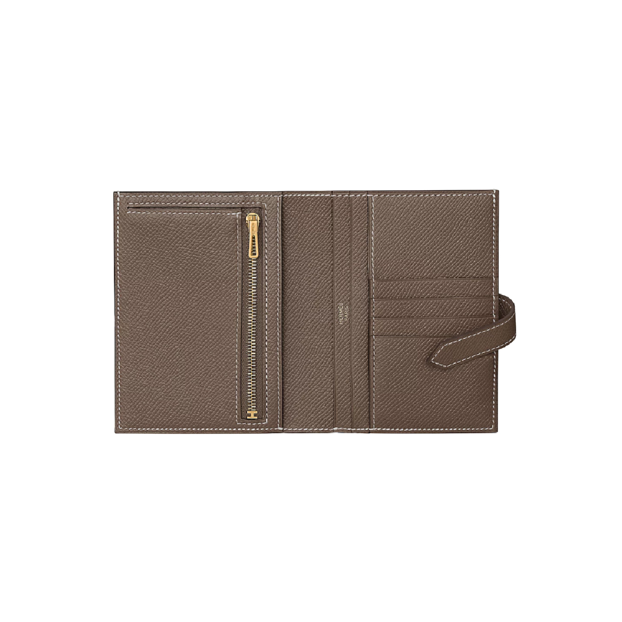 全新HERMES短銀包,大象灰EPSOM皮,金扣 Étoupe, BEARN COMPACT WALLET,H039790CC18, #BRAND NEW #香榭站正品