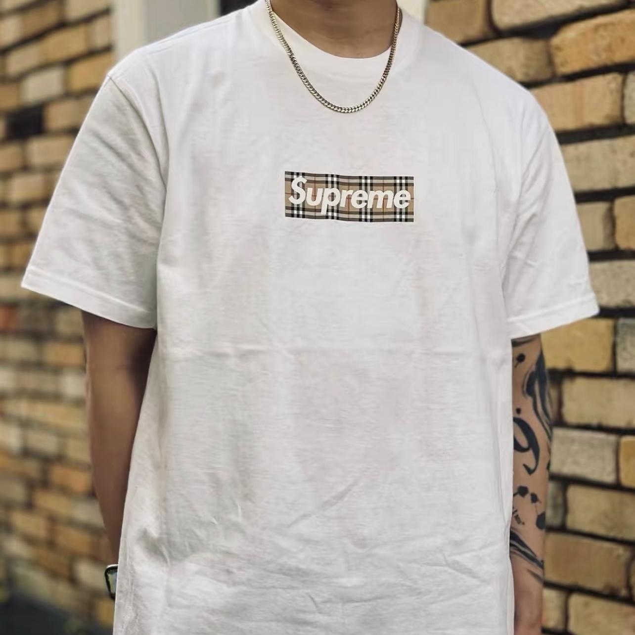 Supreme x Burberry Box Logo Tee 聯名經典圓領