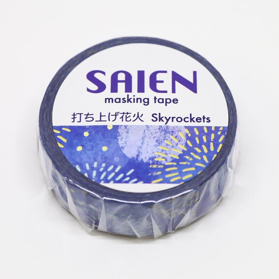 Kamiiso Washi Masking Tape－Saien 15mm x 10m Series (Japanese Stationery Brand)