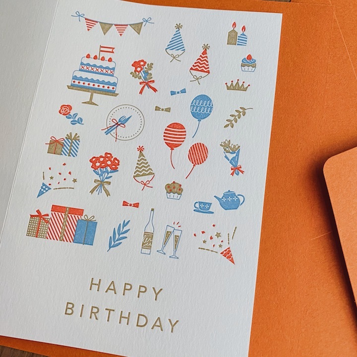 生日派對 活版印刷卡片- 萬用賀卡 ｜日本MIDORI