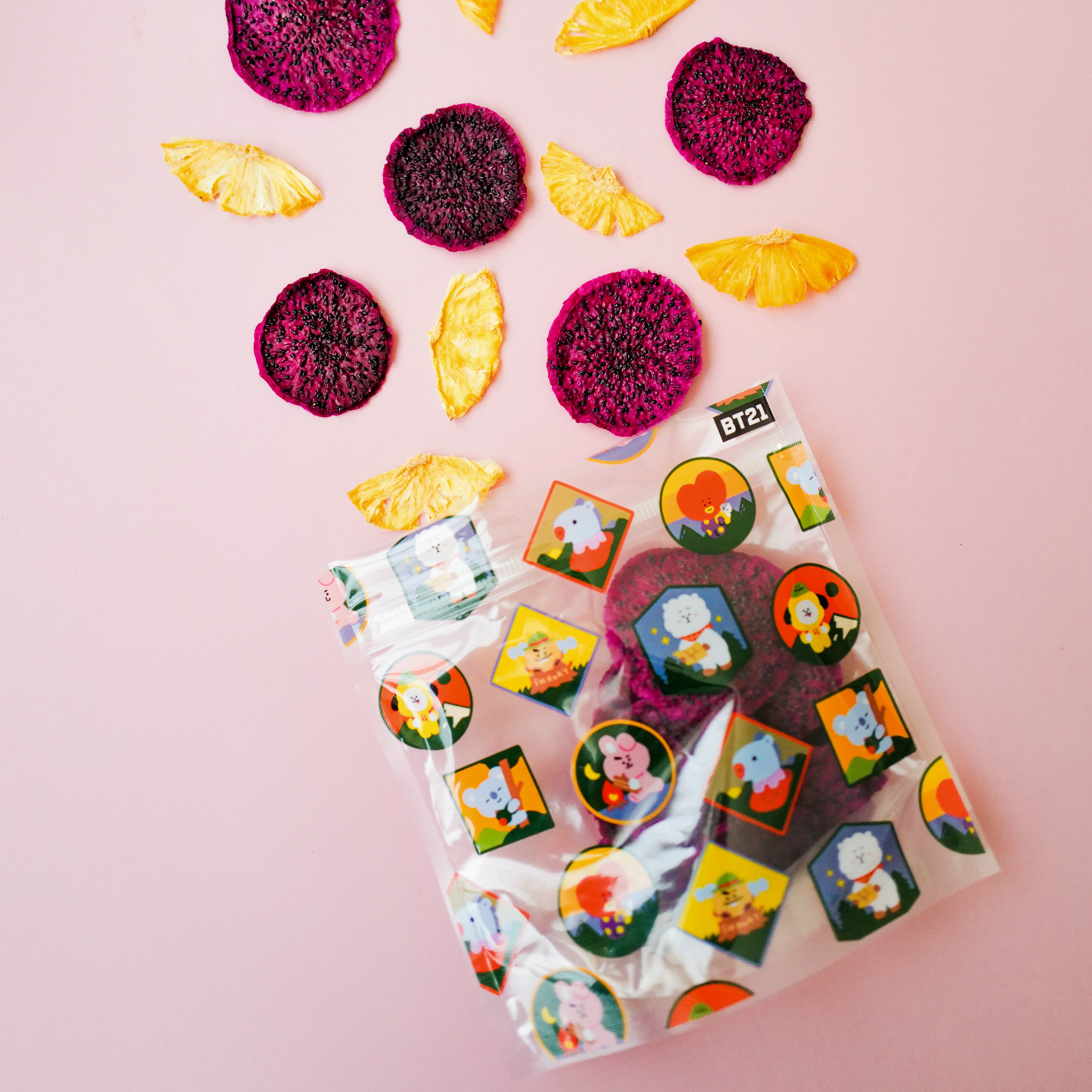 BT21 環保徽章抗菌魔鬼氈夾鏈袋(小型)10入