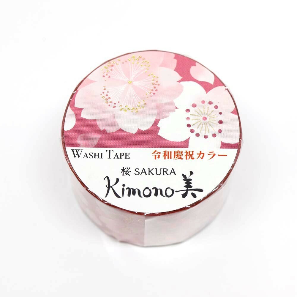 Kamiiso Washi Masking Tape－Kimono 25mm x 5m Hot Foil Stamping Series (Japanese Stationery Brand)