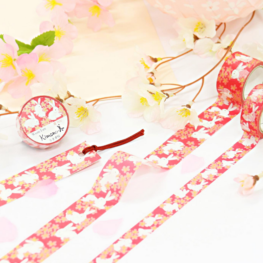 Kamiiso Washi Masking Tape－Kimono 25mm x 5m Hot Foil Stamping Series (Japanese Stationery Brand)