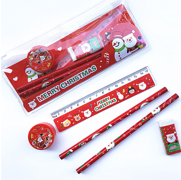 現貨區 韓版聖誕老人鉛筆五件套裝 M180