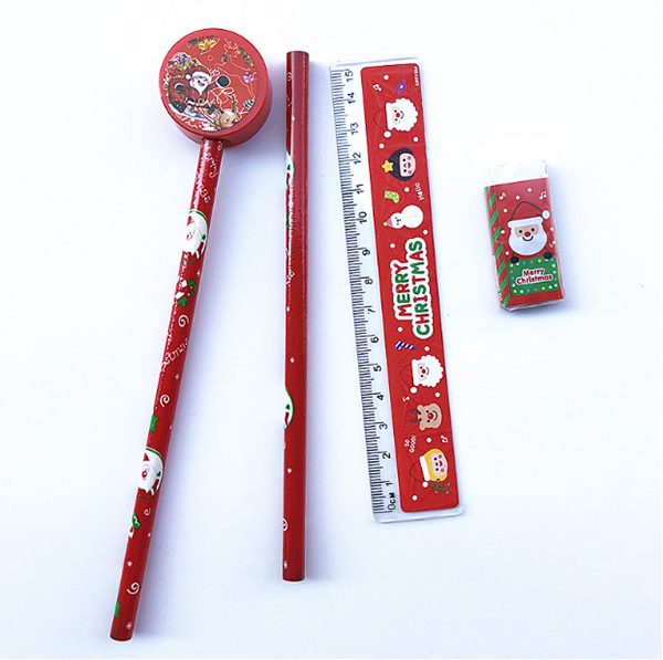 現貨區 韓版聖誕老人鉛筆五件套裝 M180