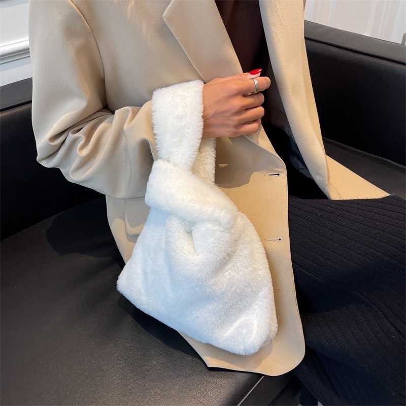 Hemera｜白絨簡約手提袋 HMR-201