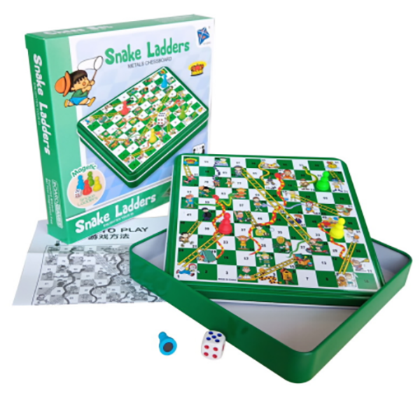 現貨區 金屬盒玩具蛇梯棋桌遊 T8651