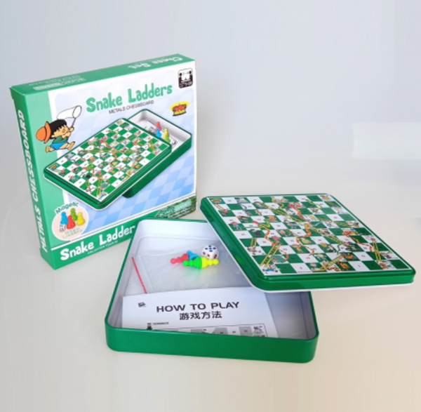 現貨區 金屬盒玩具蛇梯棋桌遊 T8651
