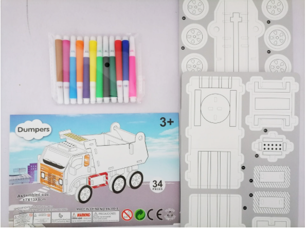 彩畫3D塗鴉拼插拼圖 SH4275