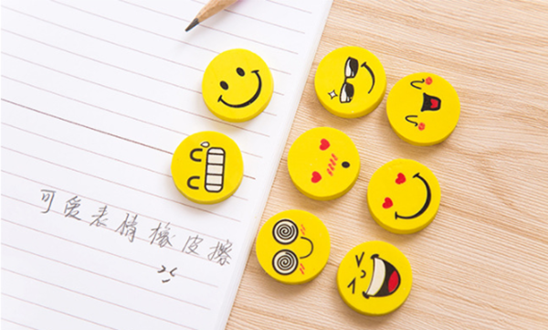 圓形可愛笑臉橡皮擦(一套4個) 36317