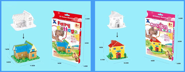 現貨區 3D DIY玩具拼裝可塗鴉圖片模型 801