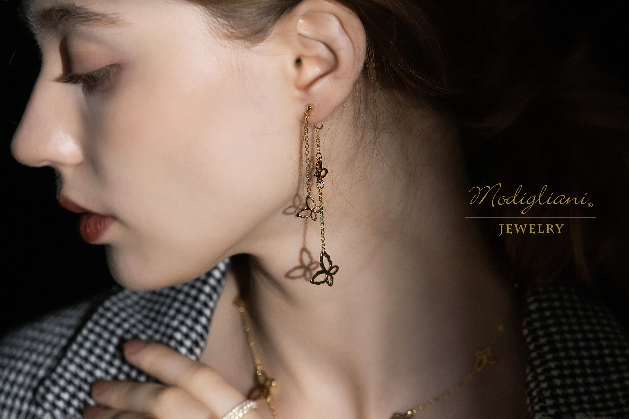 18KGP 浮世蝶影兩戴式耳環