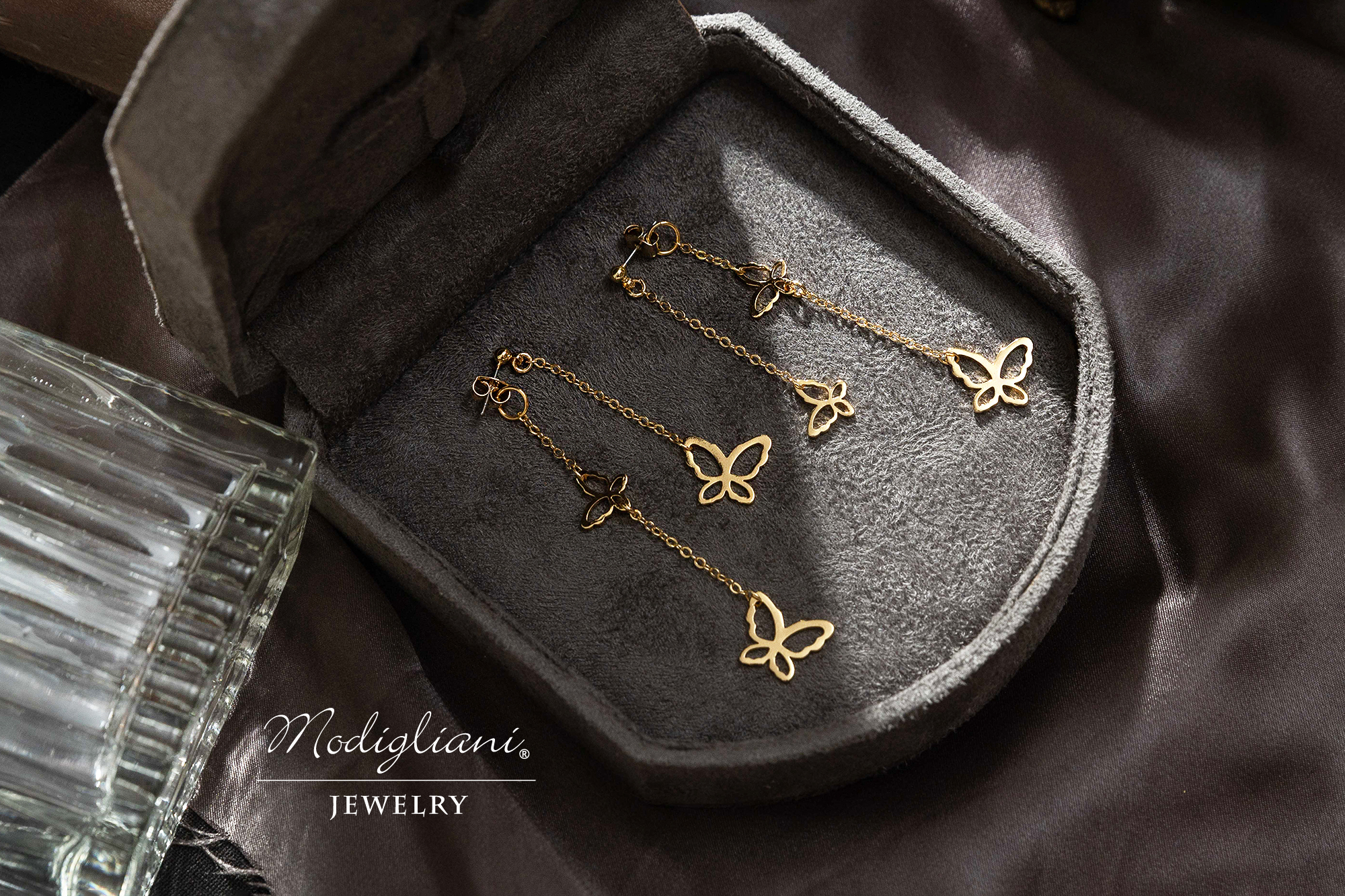 黃銅飾品,黃銅,簡約,蝴蝶,耳環,18K金,垂墜式耳環,