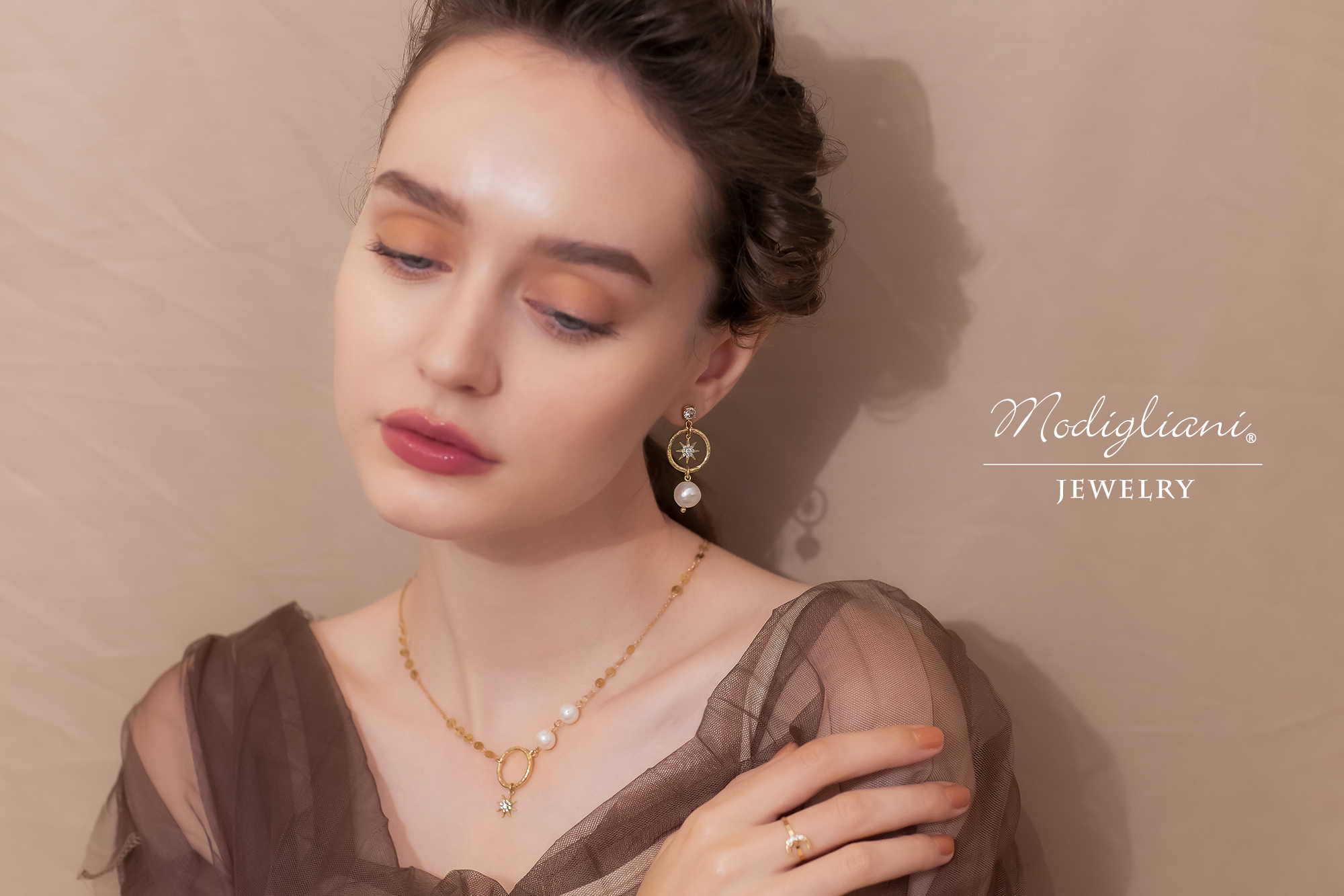 黃銅飾品,黃銅,星星,垂墜式耳環,耳環,氣質,星芒,天然珍珠,鋯石