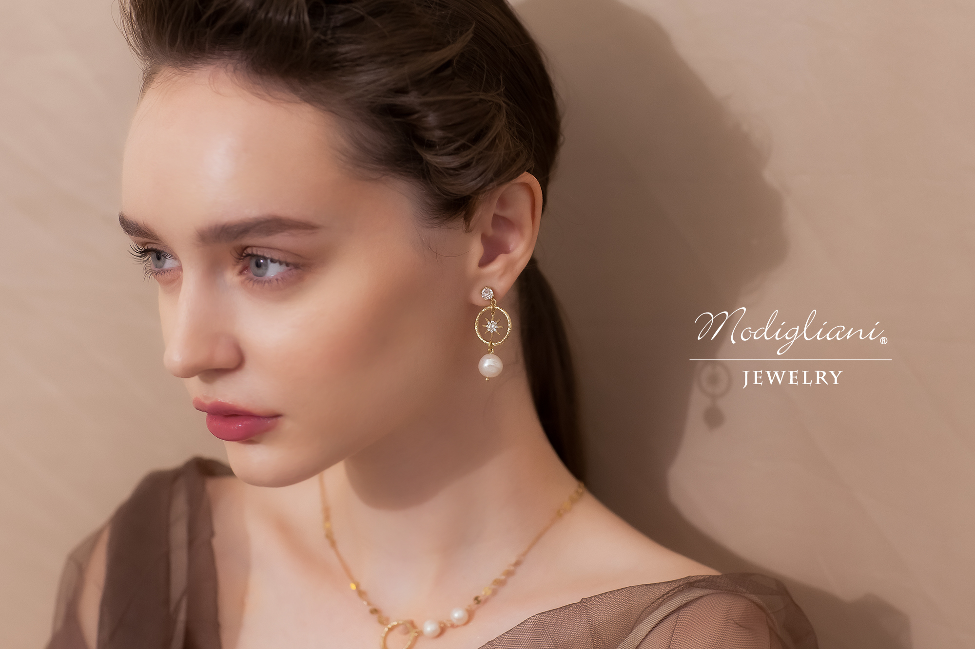 黃銅飾品,黃銅,星星,垂墜式耳環,耳環,氣質,星芒,天然珍珠,鋯石