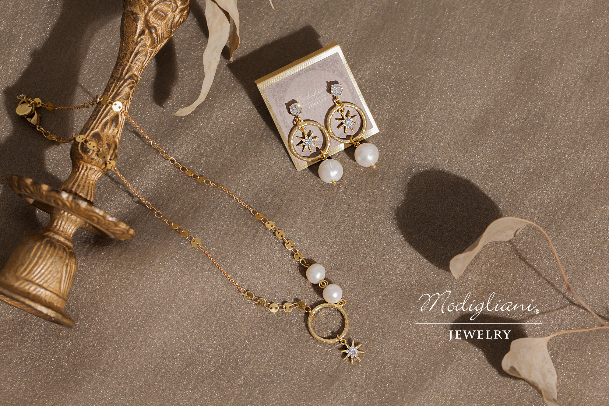 黃銅飾品,黃銅,星星,垂墜式耳環,耳環,氣質,星芒,天然珍珠,鋯石