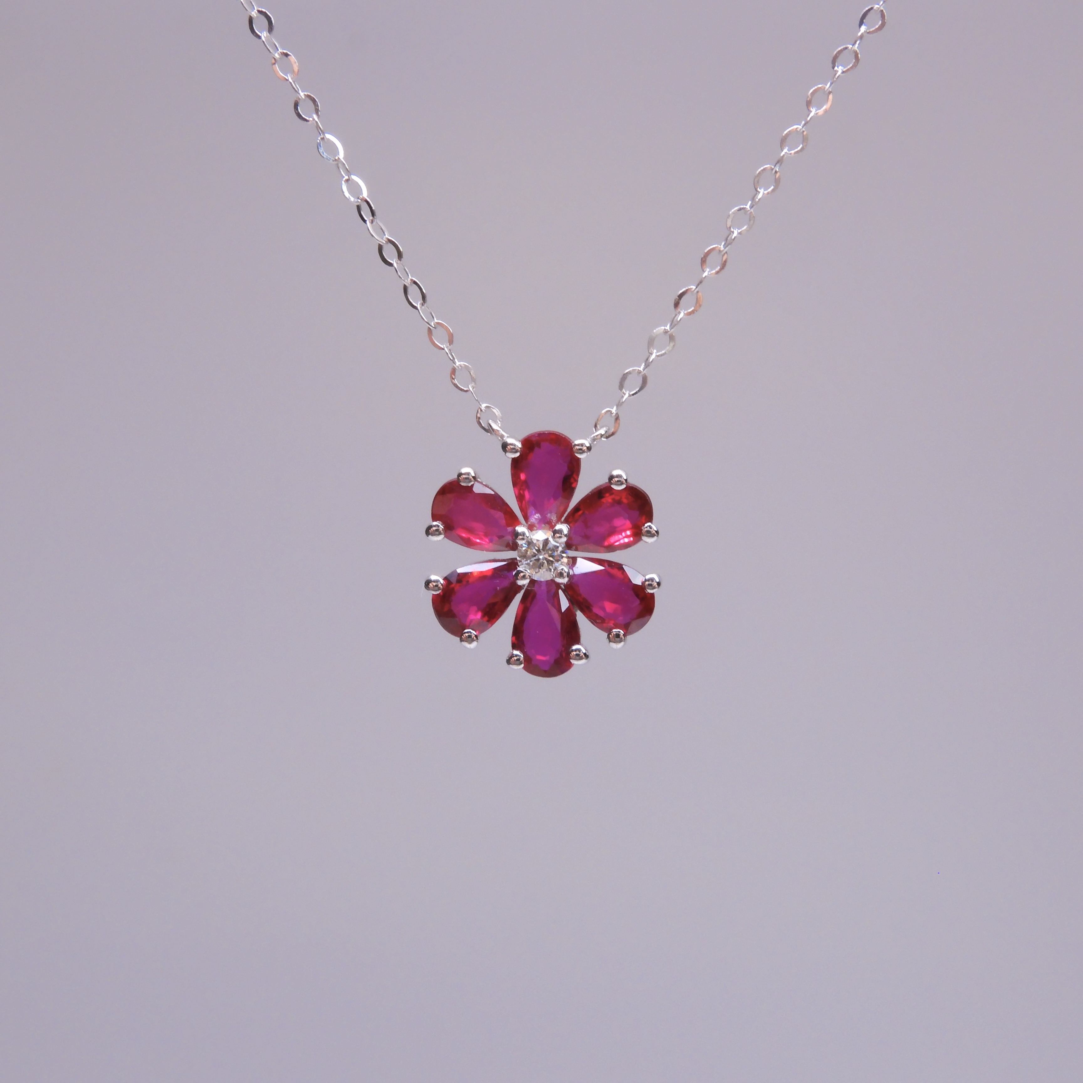 18K 白金 1.18ct 紅寶石項鏈