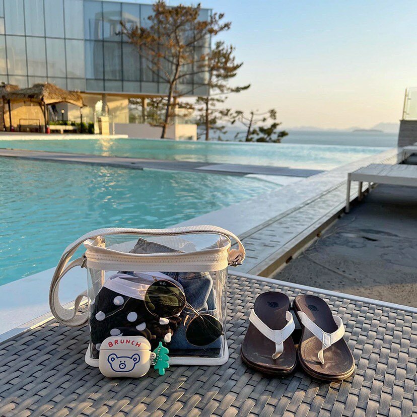 兒童郊遊/露營/爬山/看海都能背透明單肩防水包