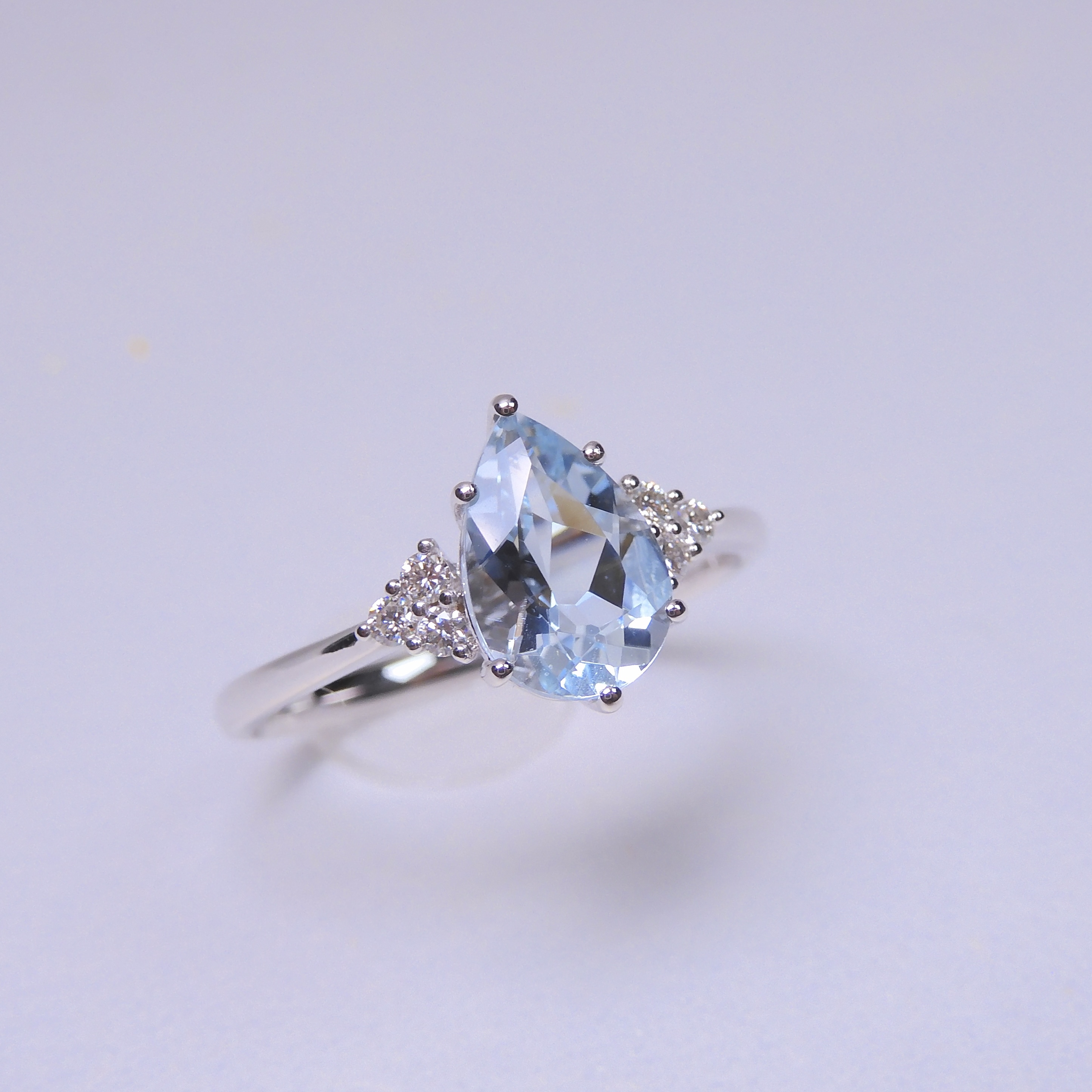 18K金 1.12ct 海藍寶戒指