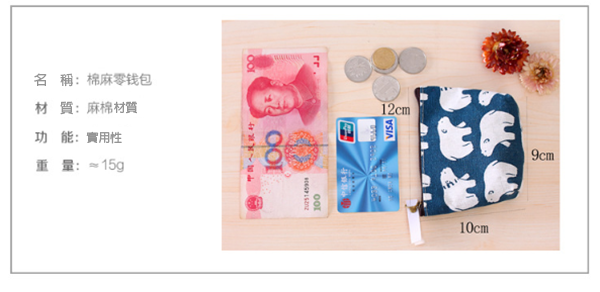 可愛韓版布藝拉鍊零錢包 LN258