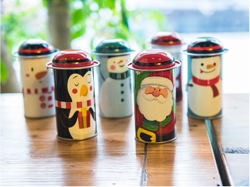 現貨區 聖誕圓筒形禮物罐 B70