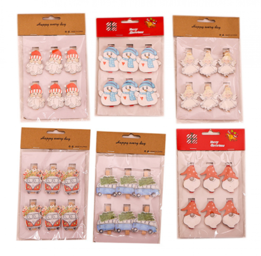 現貨區 聖誕卡通木質夾子 JMG20-065