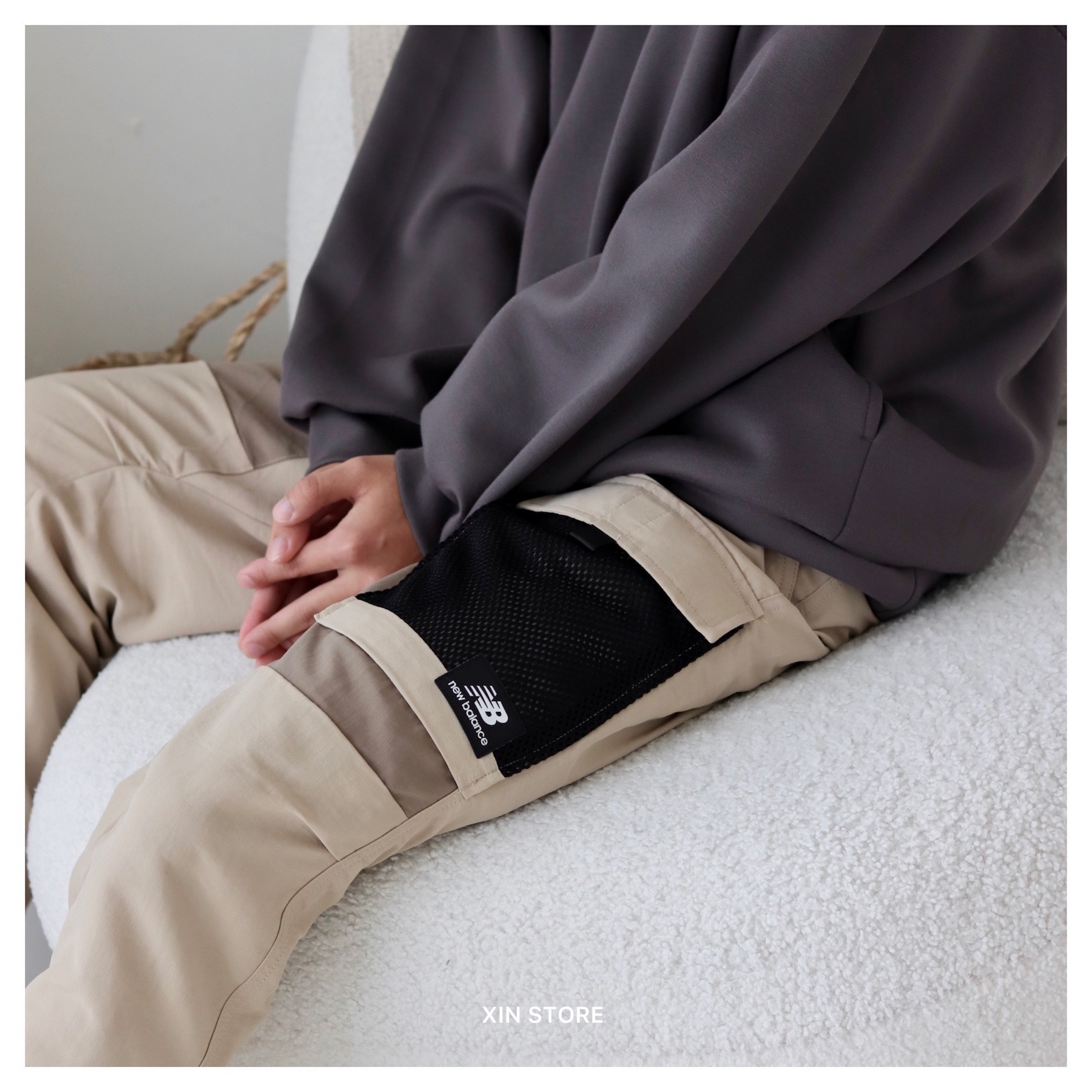 【現貨】New Balance NB AT Cargo 拼接 口袋 小標 休閒 工裝 長褲 卡其