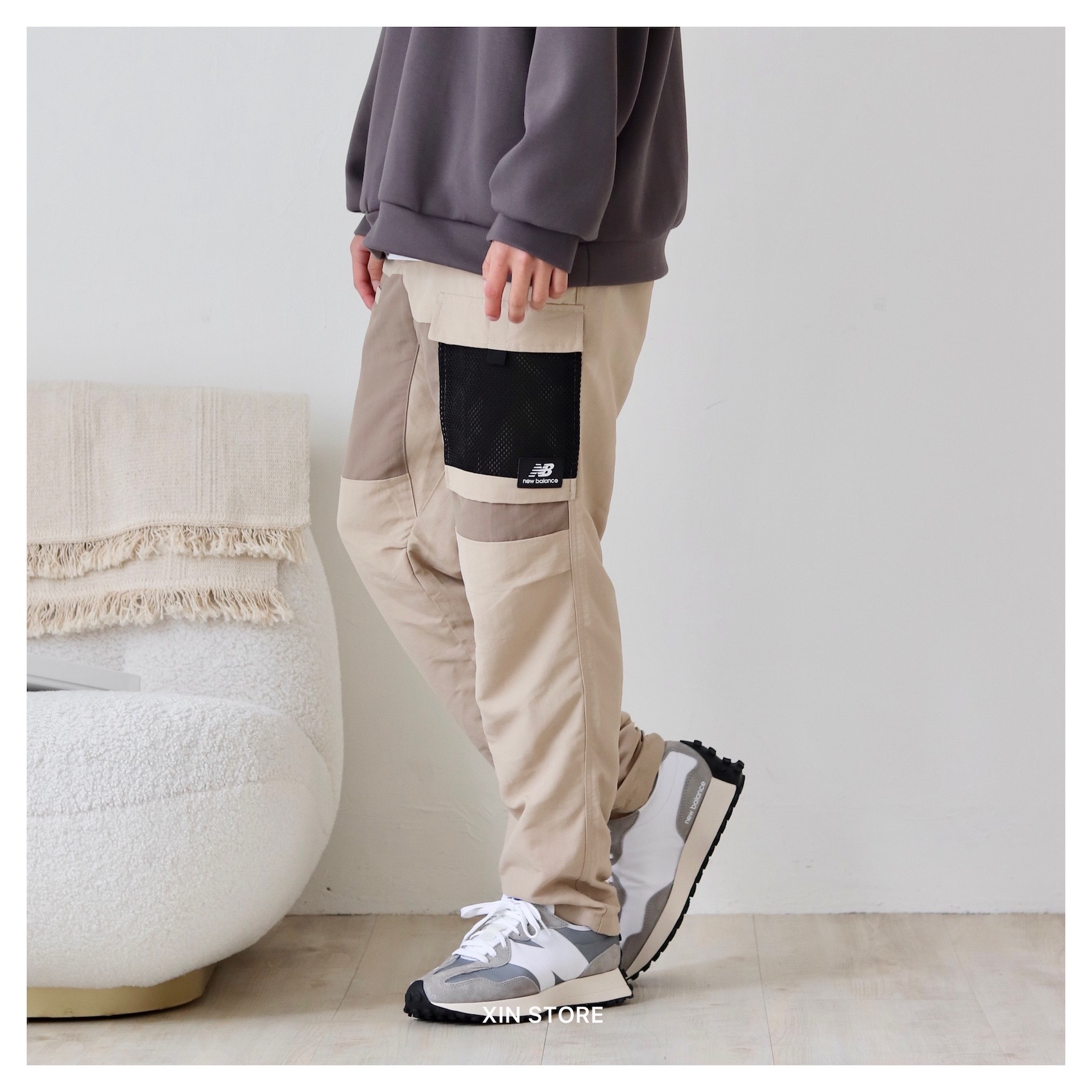 【現貨】New Balance NB AT Cargo 拼接 口袋 小標 休閒 工裝 長褲 卡其